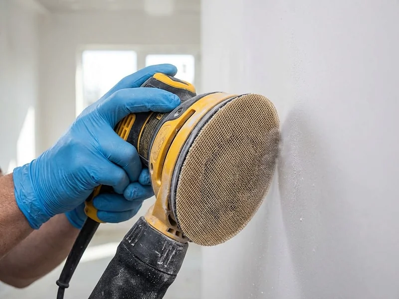 Vacuum-assisted random orbital sander with mesh sanding disc