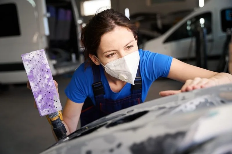 Automotive surface preparation using abrasive rolls