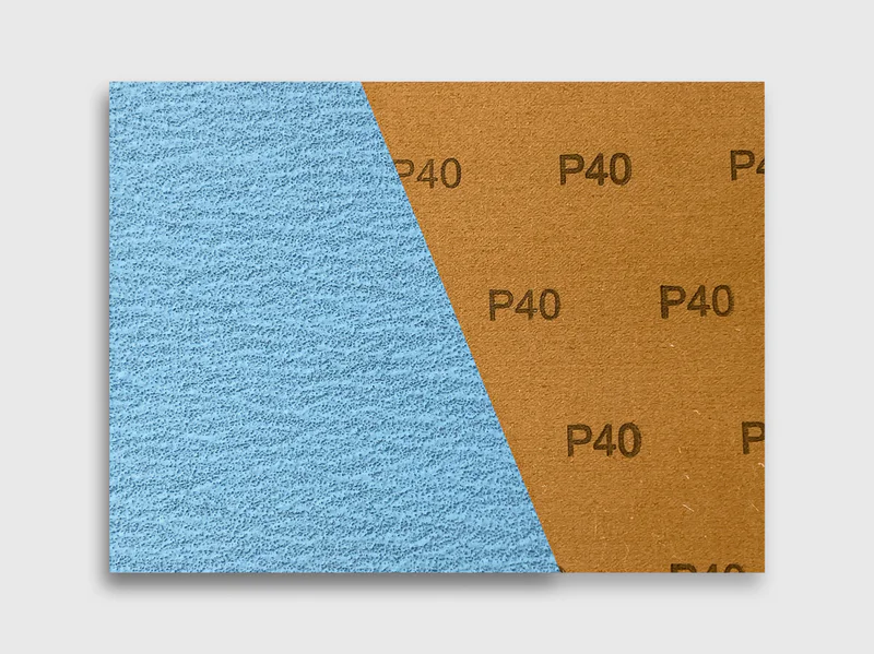 Blue zirconia sanding disc product image, cloth backing, 80 grit, e-commerce ready, white background