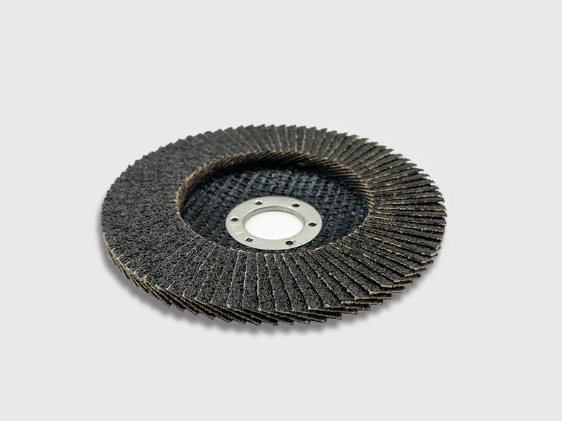 White background product image of a calcined aluminum oxide flap disc, 40 grit, 115mm diameter, for metal grinding