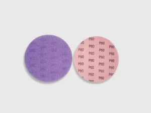 Purple zirconia alumina sanding discs P60 grit, ceramic net mesh, e-commerce catalog product image, white background