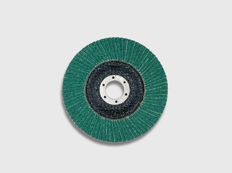 Green flap disc for metal grinding and surface finishing