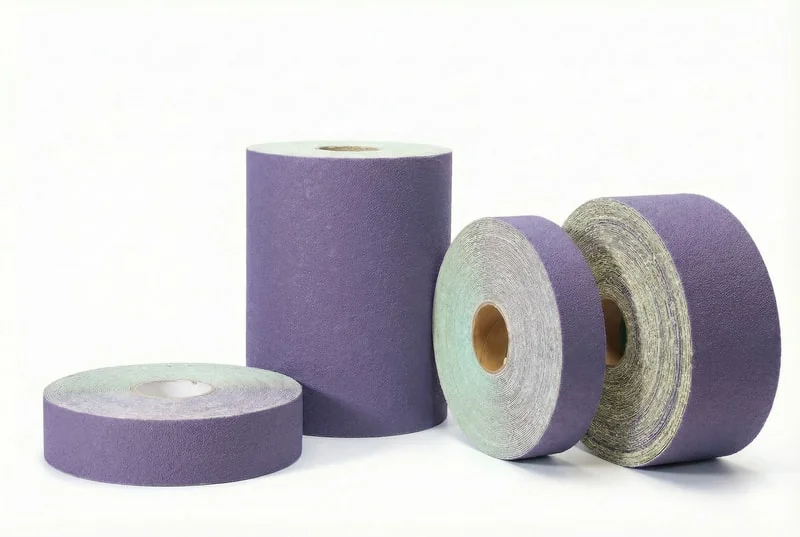 Abrasive rolls - continuous coated abrasive material in roll form for conversion, hand sanding, and industrial surface preparation
